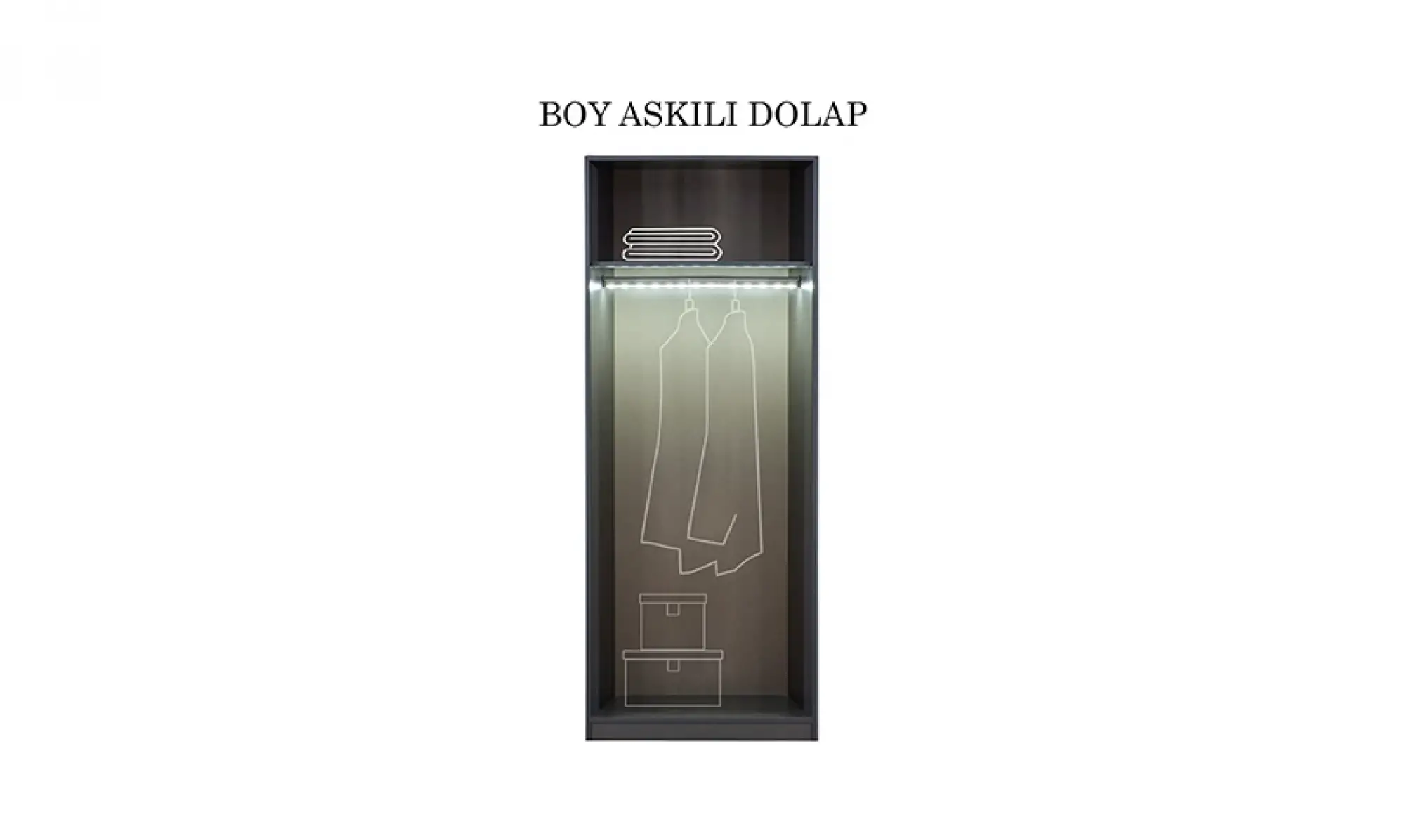 Lavish 2 Kapaklı Boy Askılı Dolap