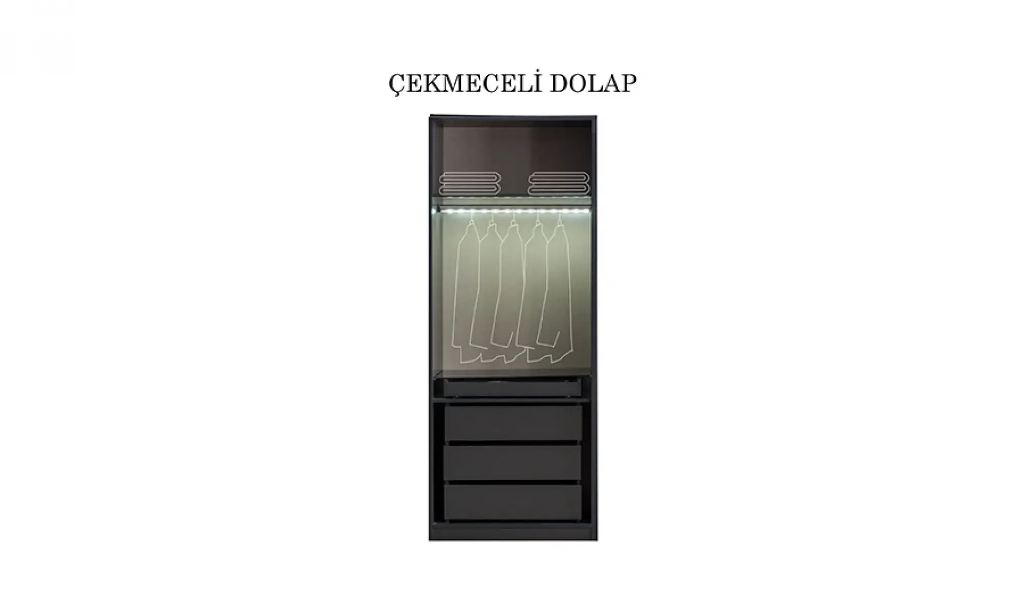 Lavish 2 Kapaklı Çekmecili Dolap