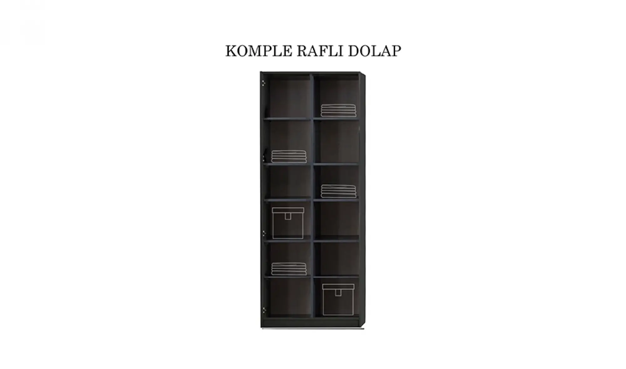 Lavish 2 Kapaklı Komple Raflı Dolap