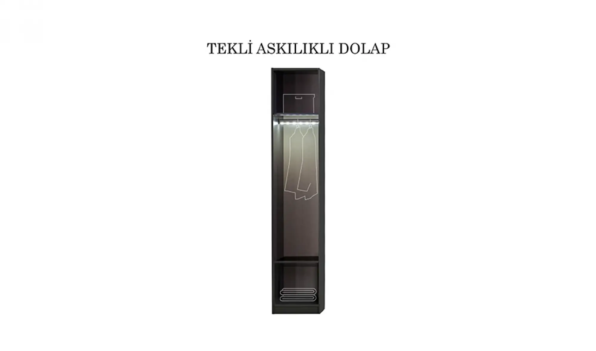Lavish Tek Kapaklı Askılıklı Dolap