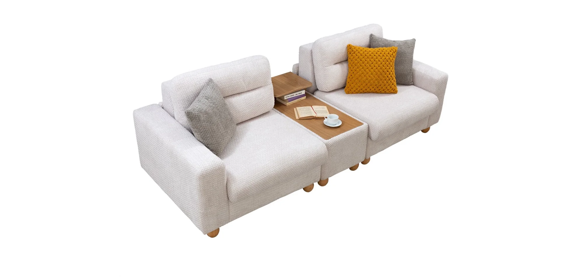 Velin 3lü Sehpalı Koltuk