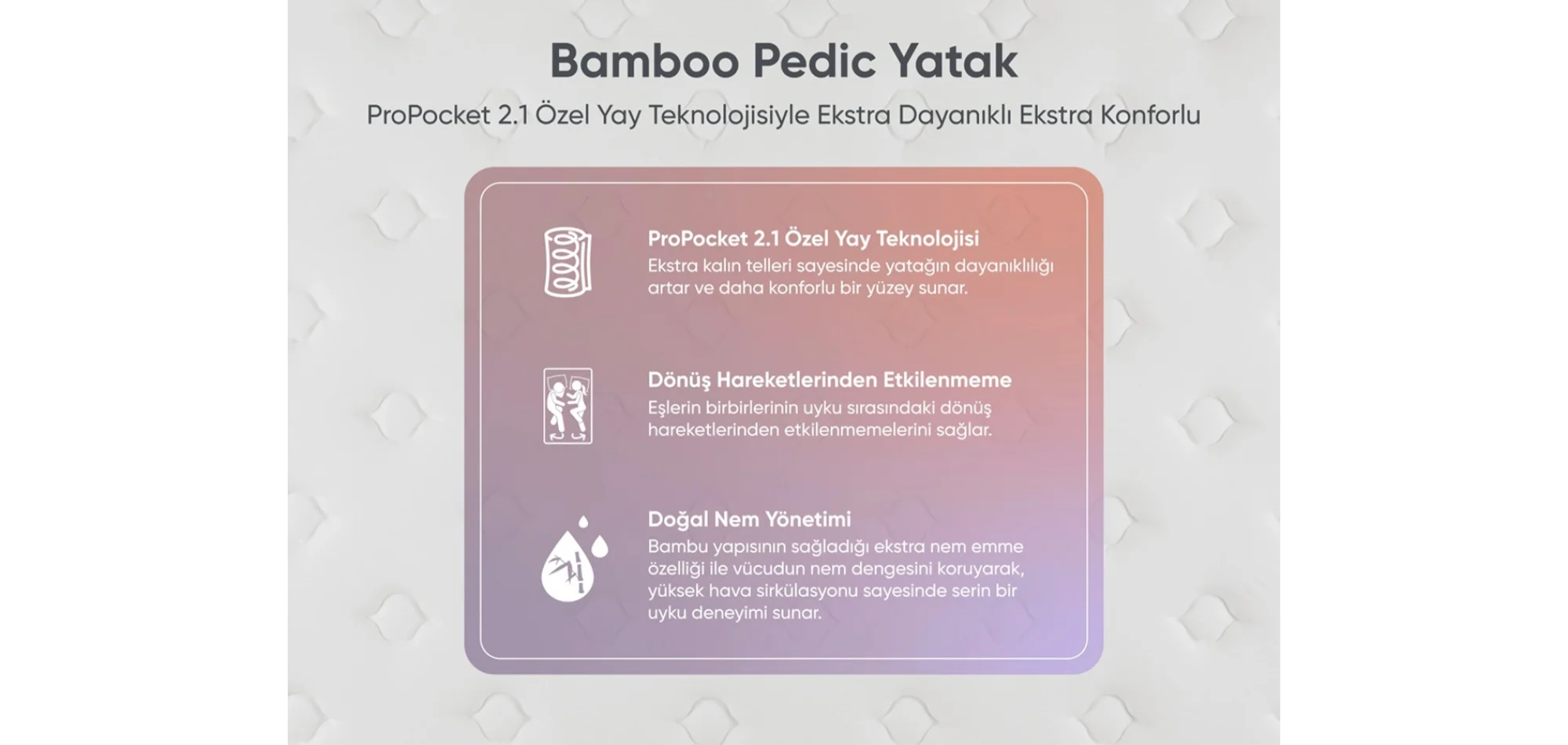 Bamboo Pedic Pocket Yaylı Yatak 90x190