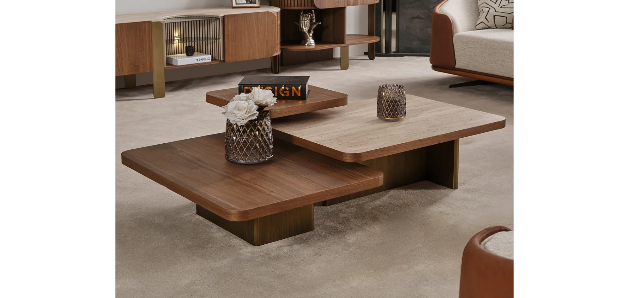 Adora Orta Sehpa (Mermer Desen) (G,92-D,69-Y,33)