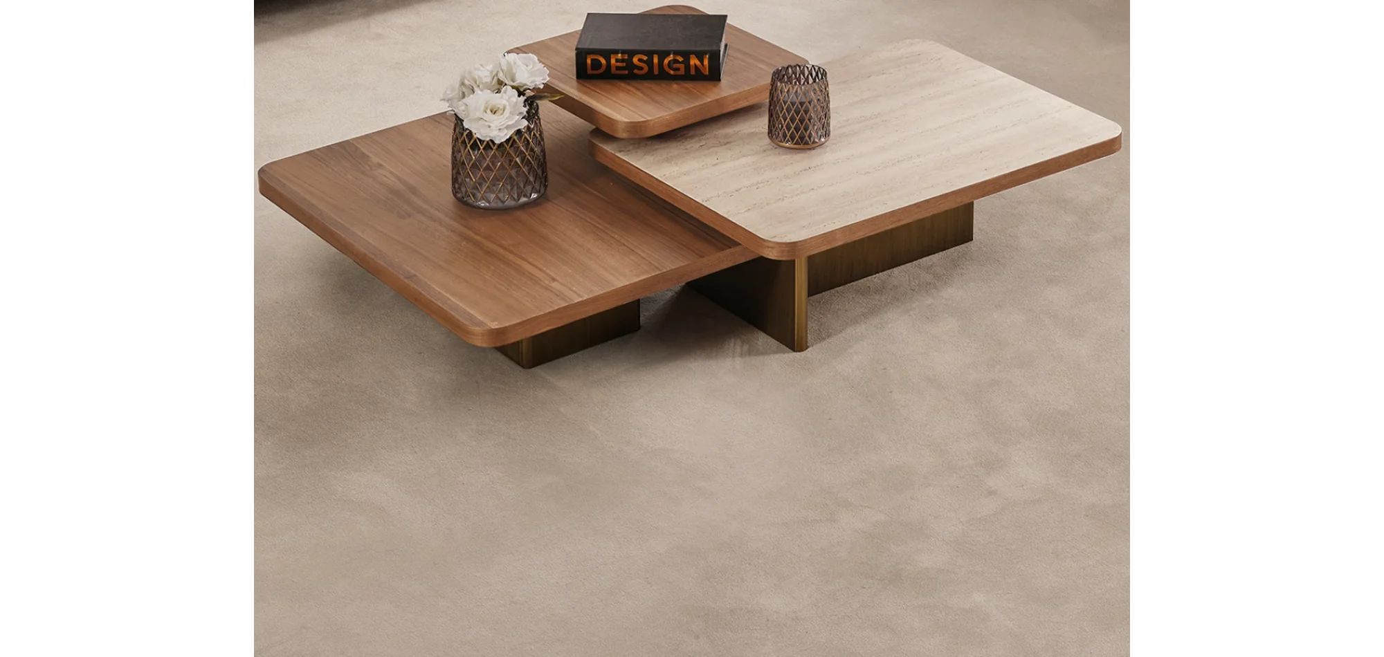 Adora Orta Sehpa (Mermer Desen) (G,92-D,69-Y,33)