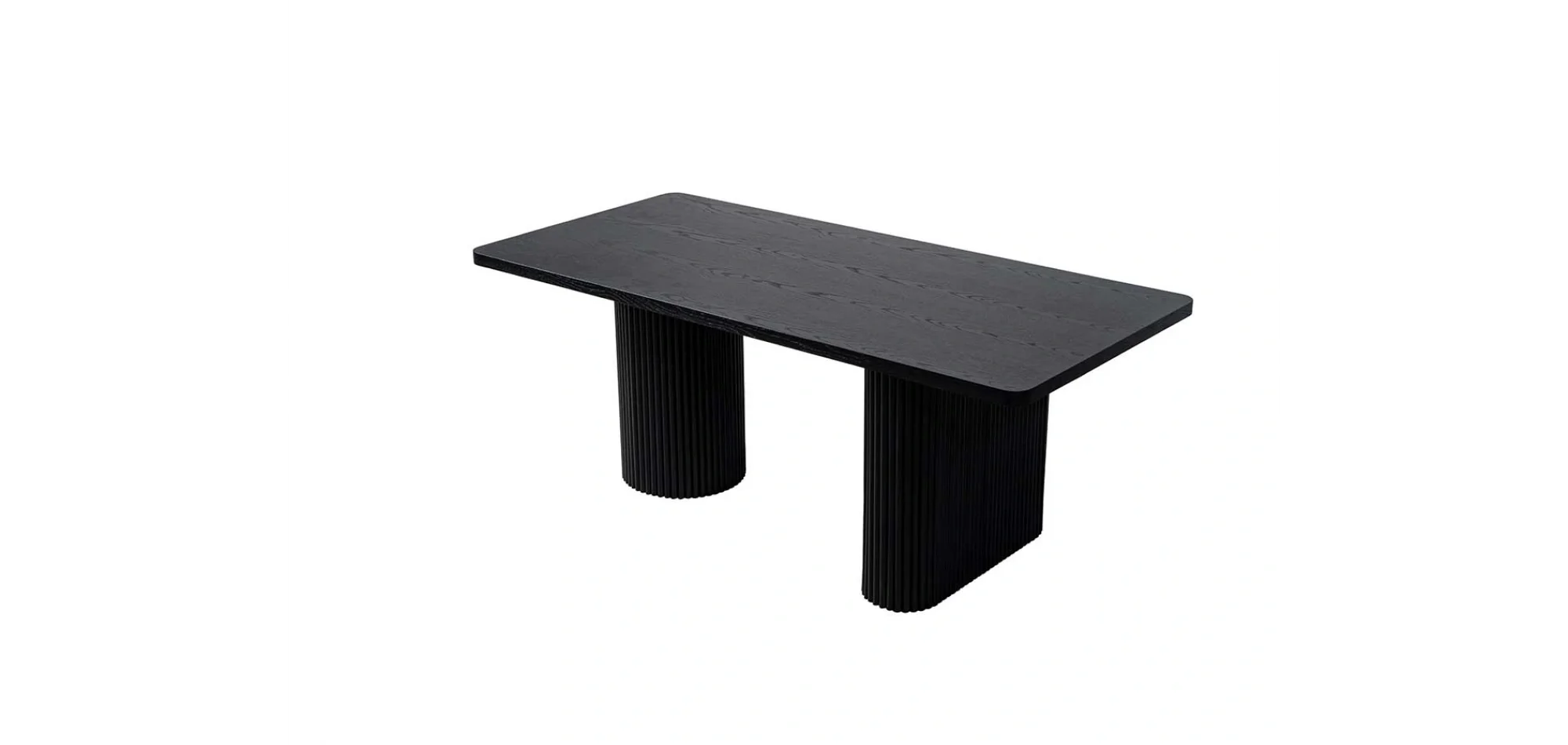 Asil Meşe Kaplamalı Siyah Masa