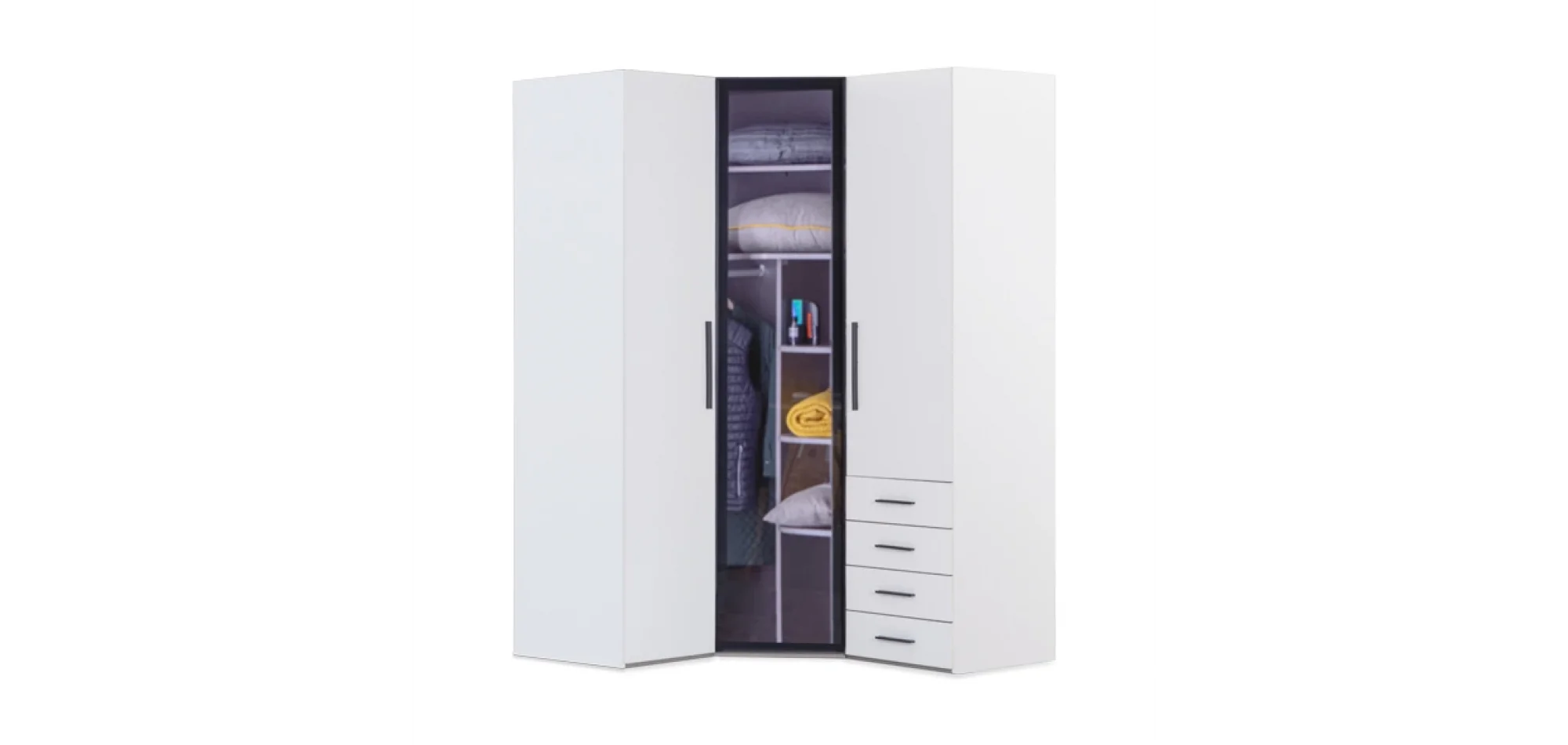 Atlas White Köşe Dolap (Seçenek 808)