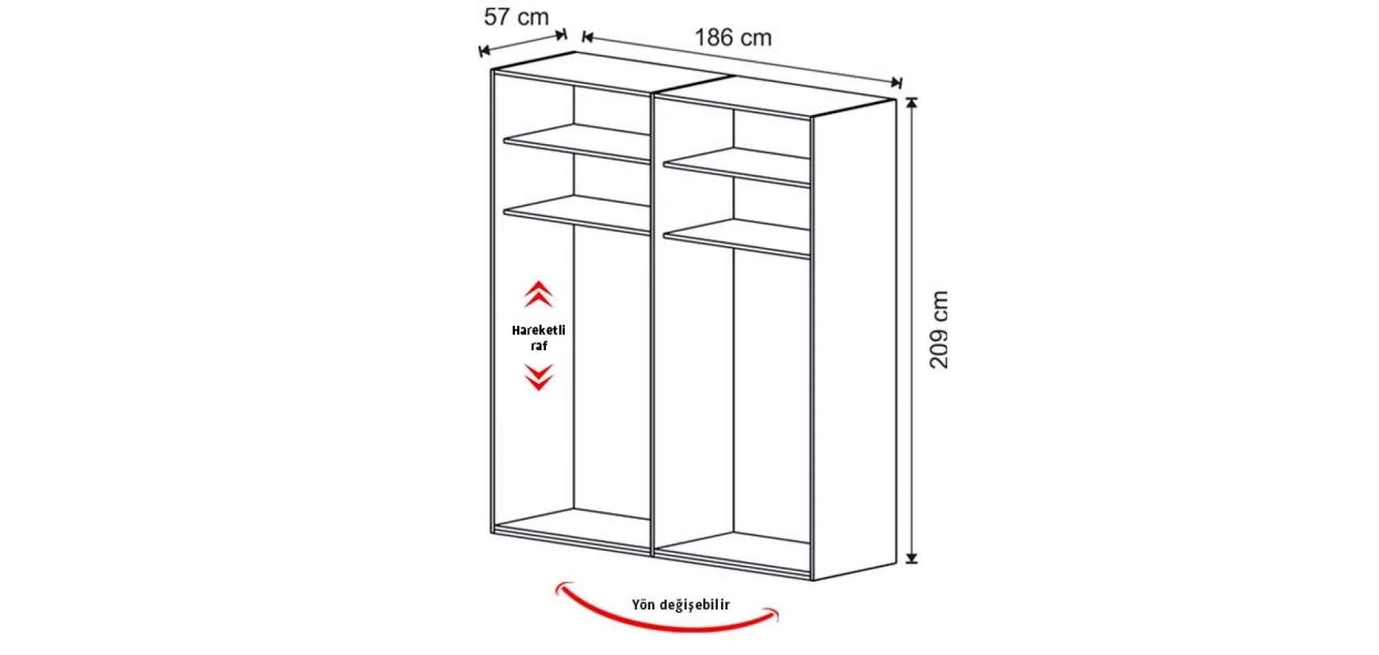Aura 4 Kapılı Dolap (Seçenek 401)
