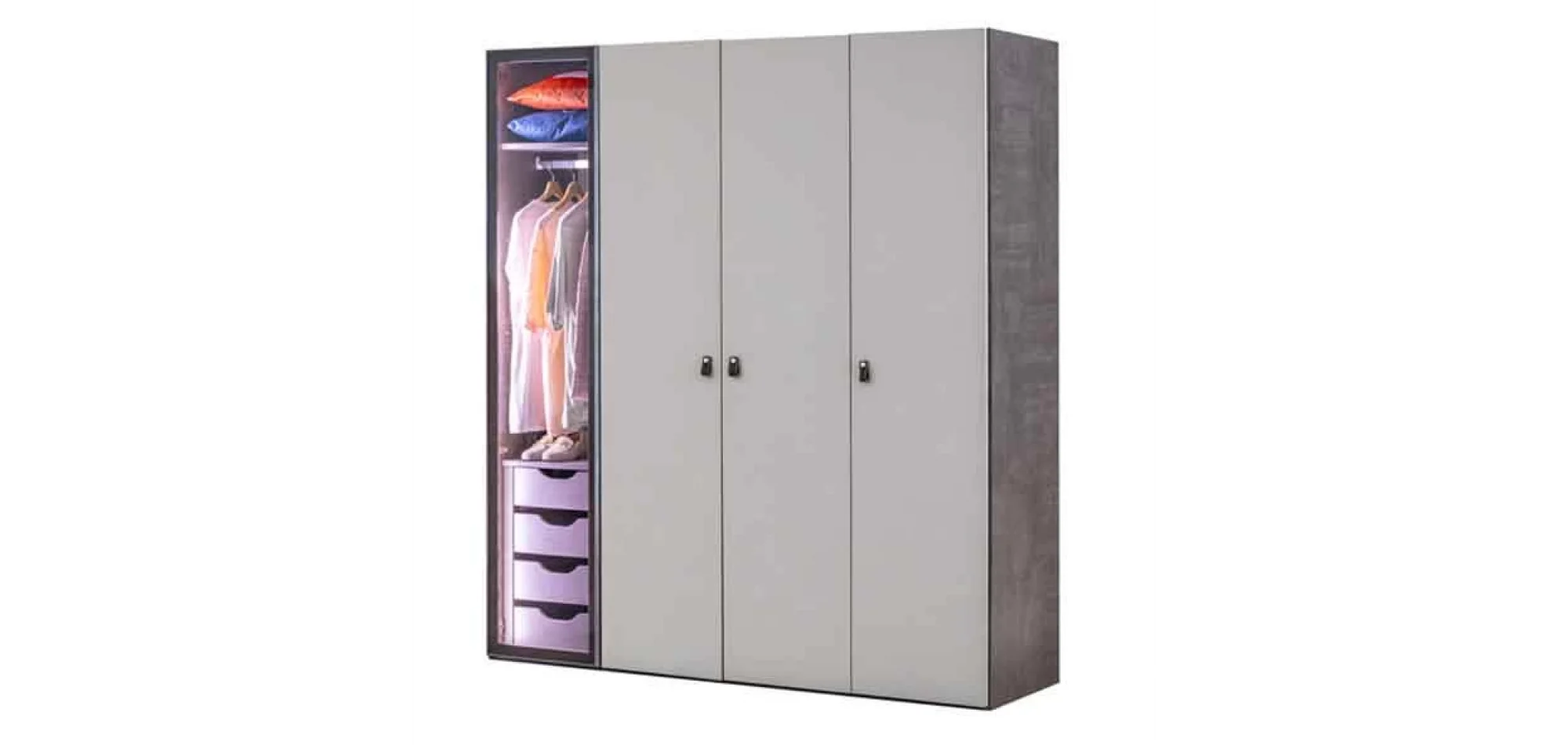 Aura 4 Kapılı Dolap (Seçenek 452+1K)