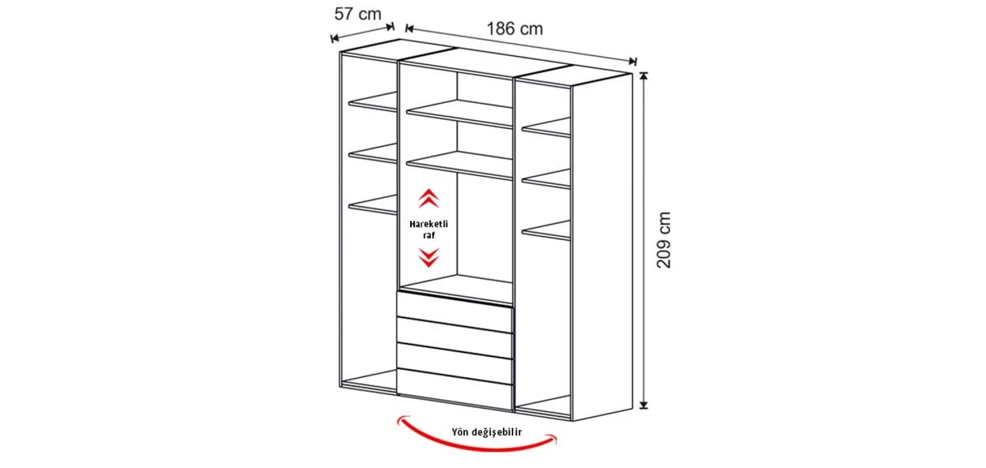 Helen 4 Kapılı Dolap (Seçenek 441)