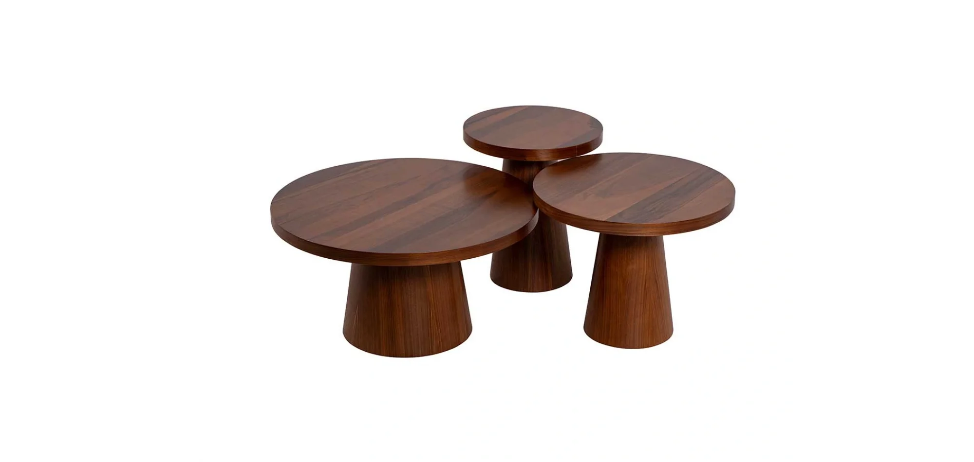 Konik Ceviz Sehpa Set