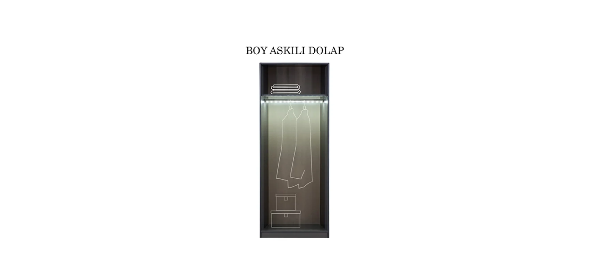 Lavish 2 Kapaklı Boy Askılı Dolap