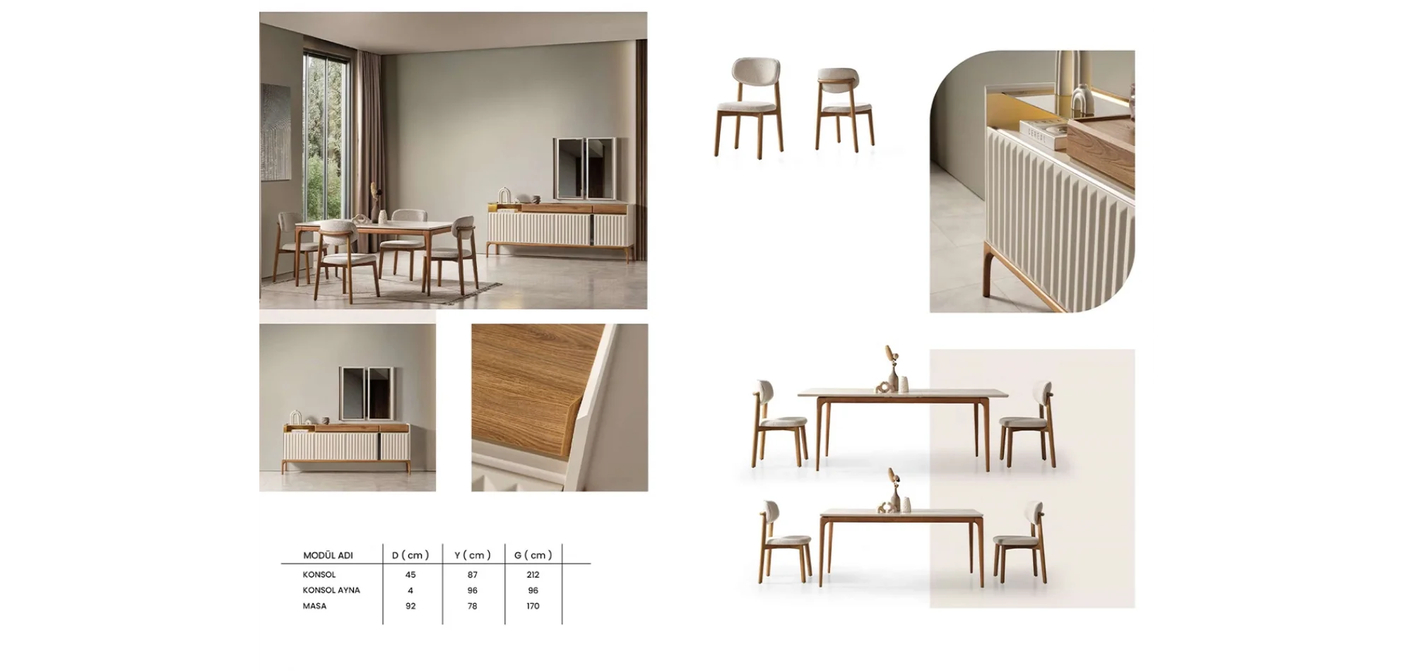 Lorvella Yemek Odası Takımı