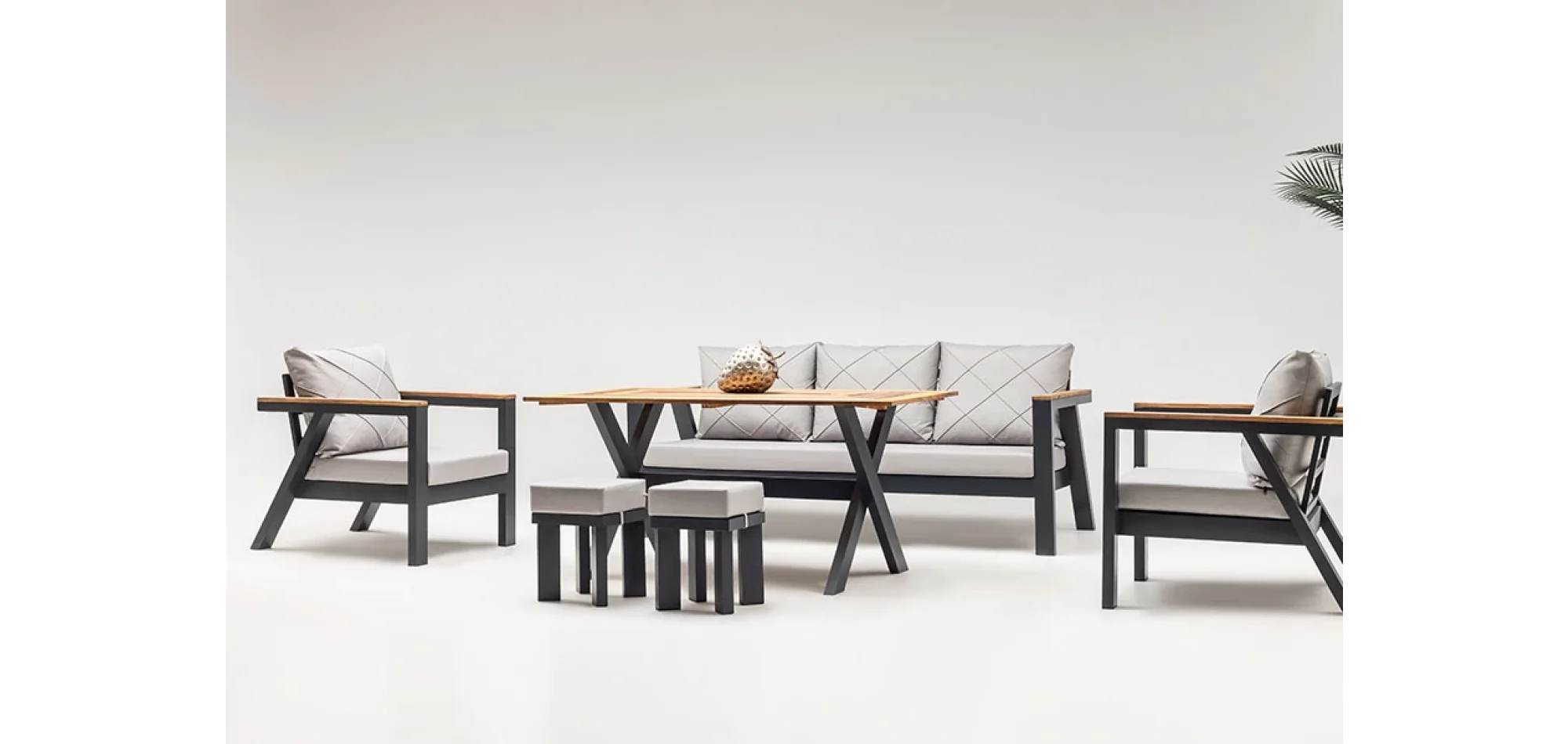 LOTUS OTURMA GRUBU ALÜMİNYUM 3+1+1+Masa