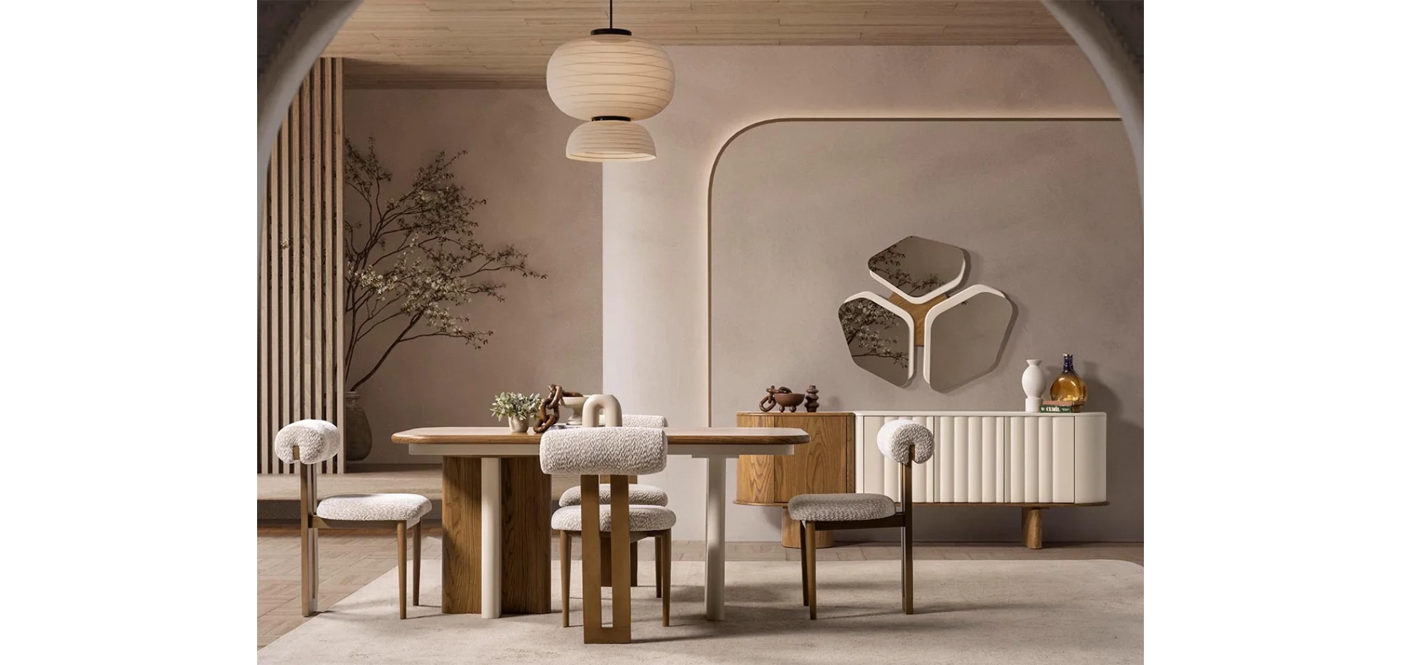 Lova Lake Meşe Yemek Odası Takımı