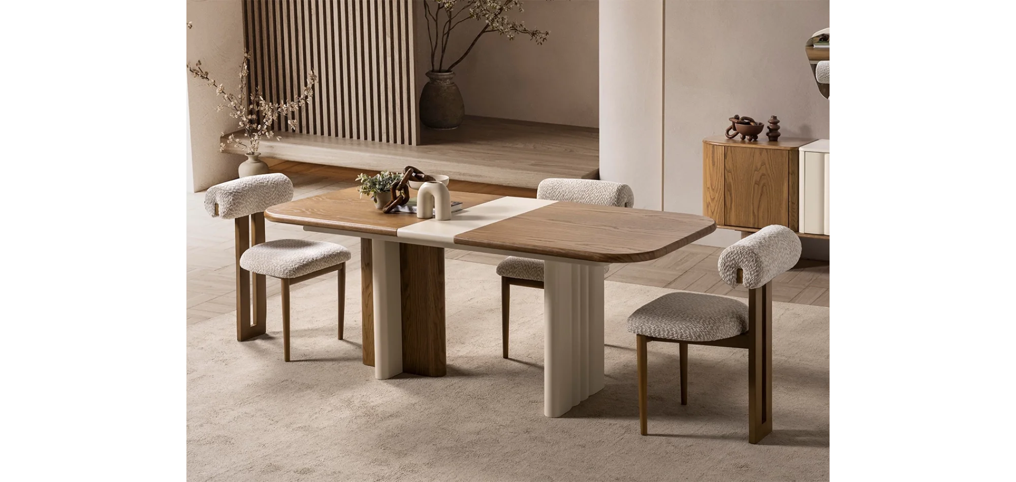 Lova Lake Meşe Yemek Odası Takımı