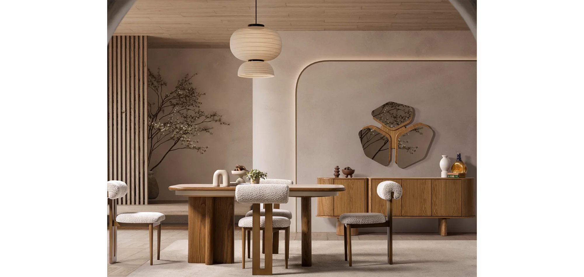 Lova Meşe Yemek Odası Takımı