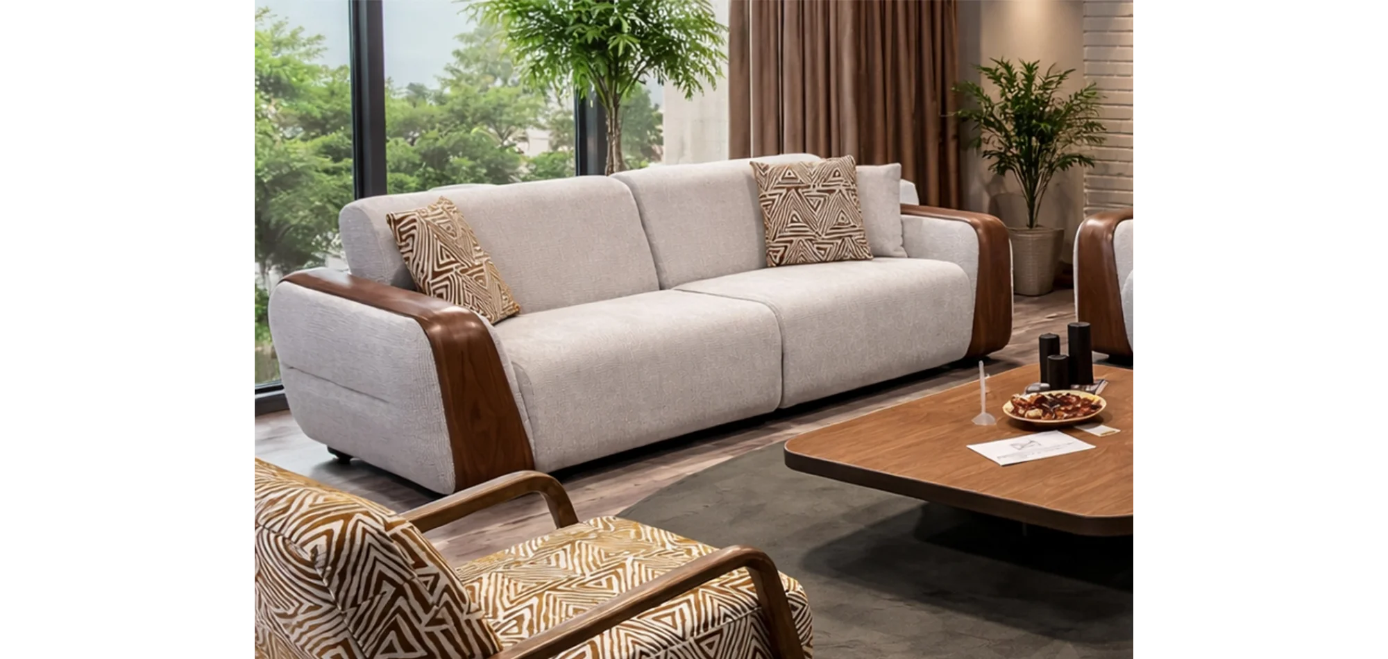 Oressa 3lü Koltuk (Ahşaplı)