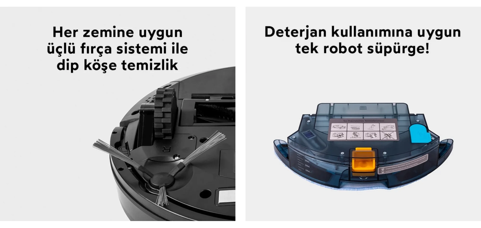 Robogil Stella 500B 2024 Model Yeni Nesil Tasarım Akıllı Robot Süpürge ve Robot Paspas