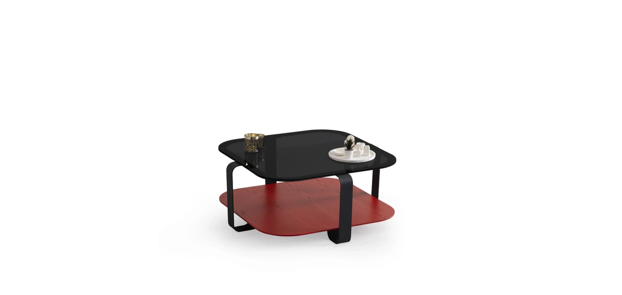 TH-Royal Kare Kırmızı Orta Sehpa