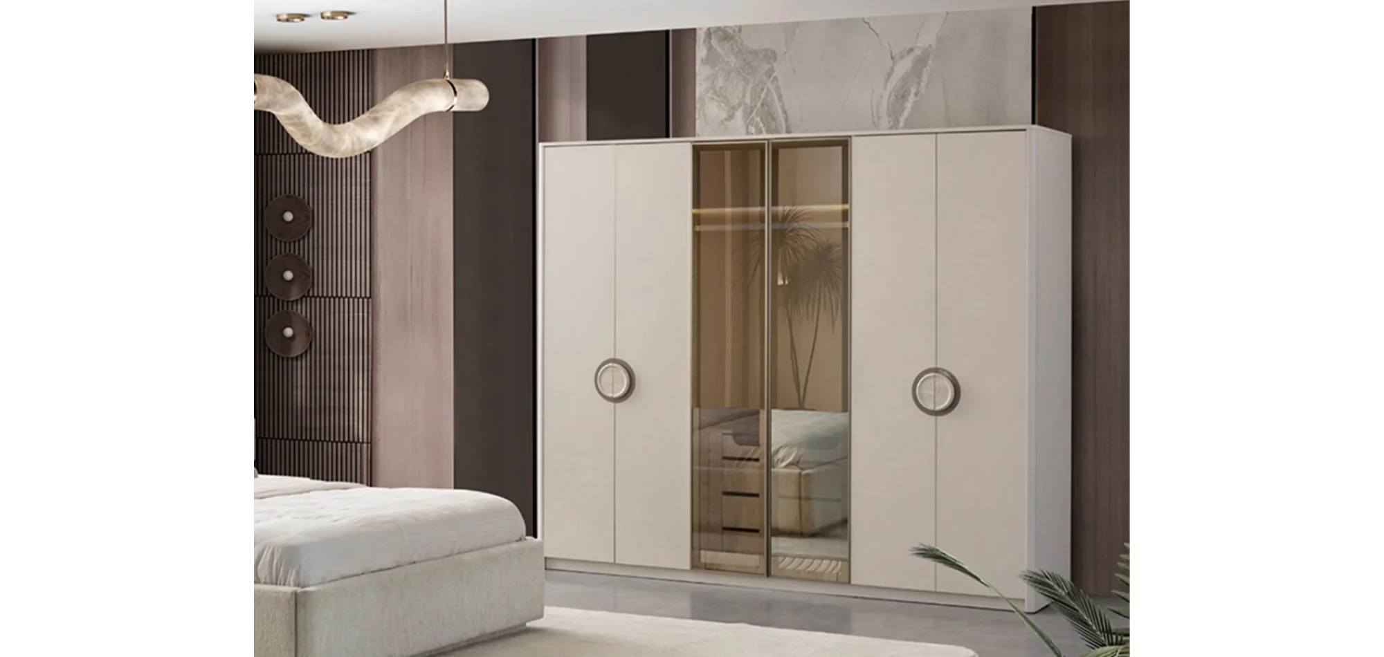 Traverten Dolap 6 Kapılı