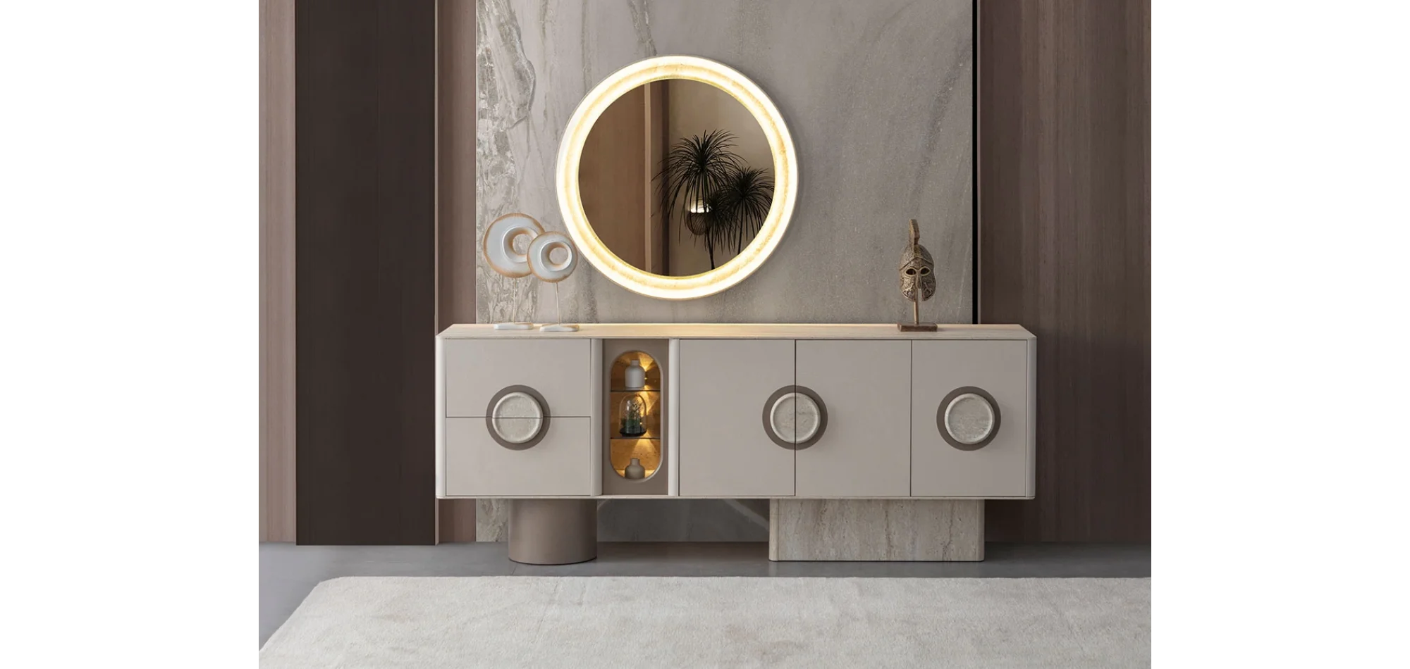 Traverten Konsol+Ayna