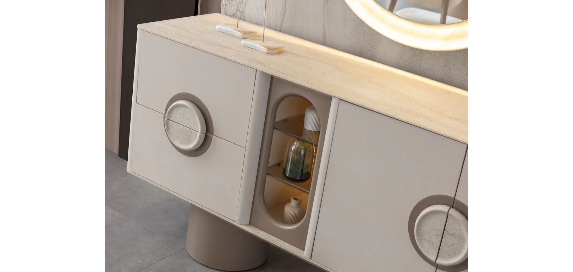 Traverten Konsol+Ayna