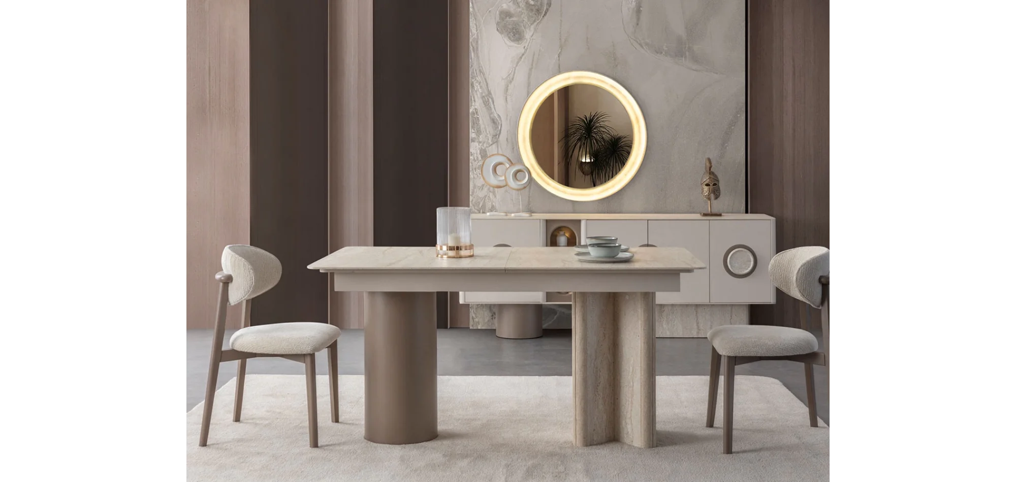 Traverten Yemek Odası Takımı