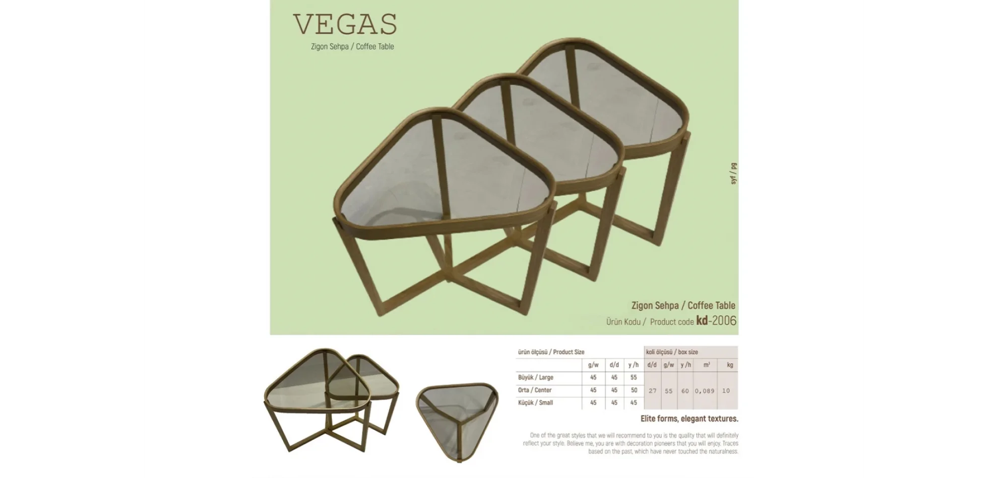 Vegas 3lü Zigon Sehpa