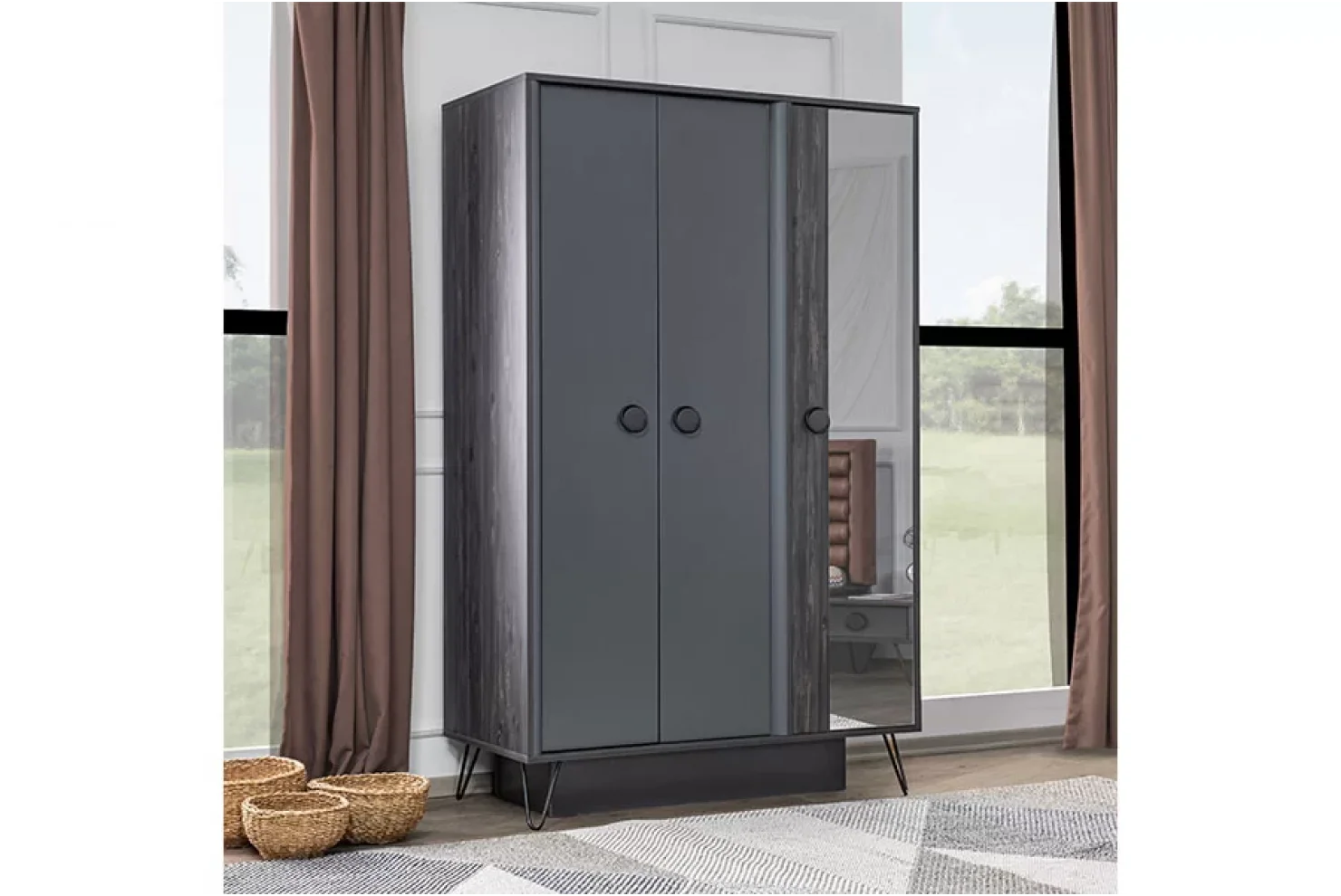 Black Genç 3 Kapılı Dolap