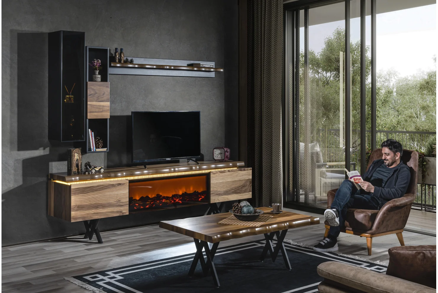 Olimpos Şömineli Tv Ünitesi