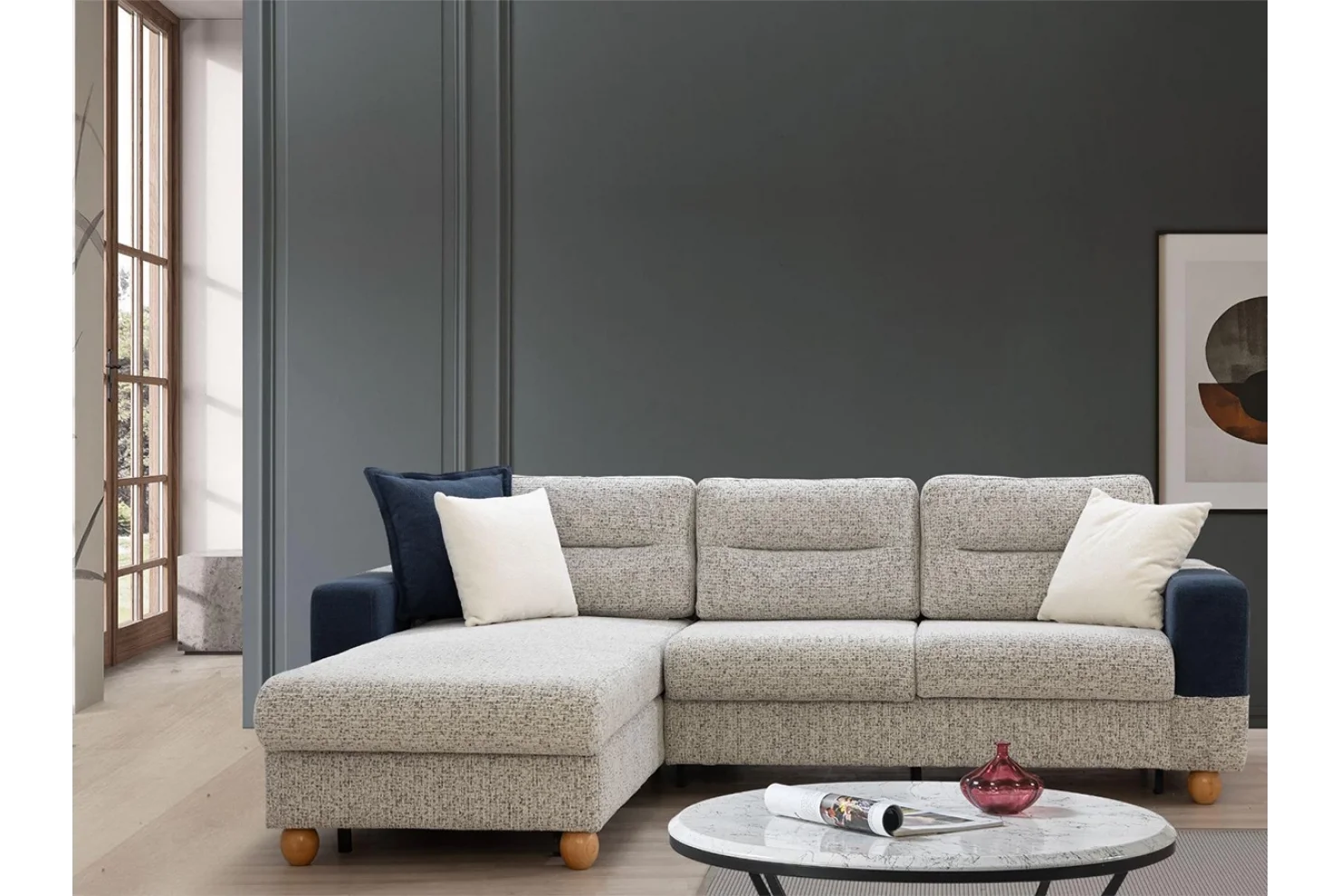 Velin İkili Köşe Koltuk