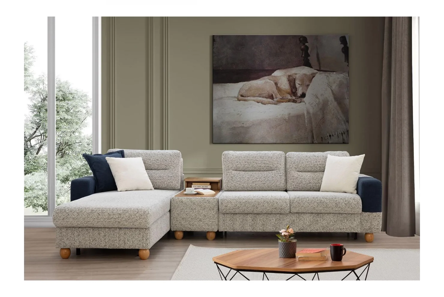 Velin İkili Köşe Koltuk