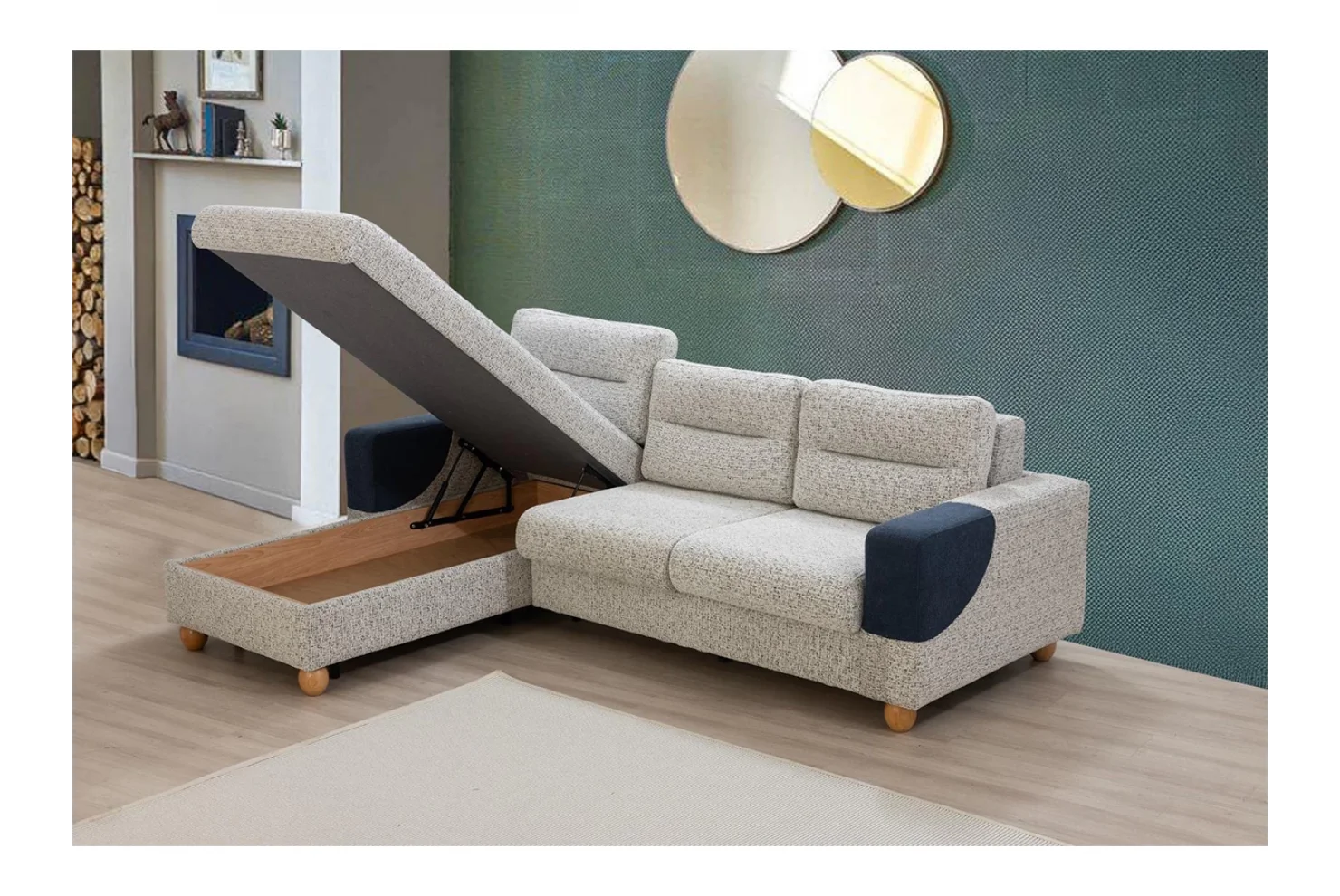 Velin İkili Köşe Koltuk