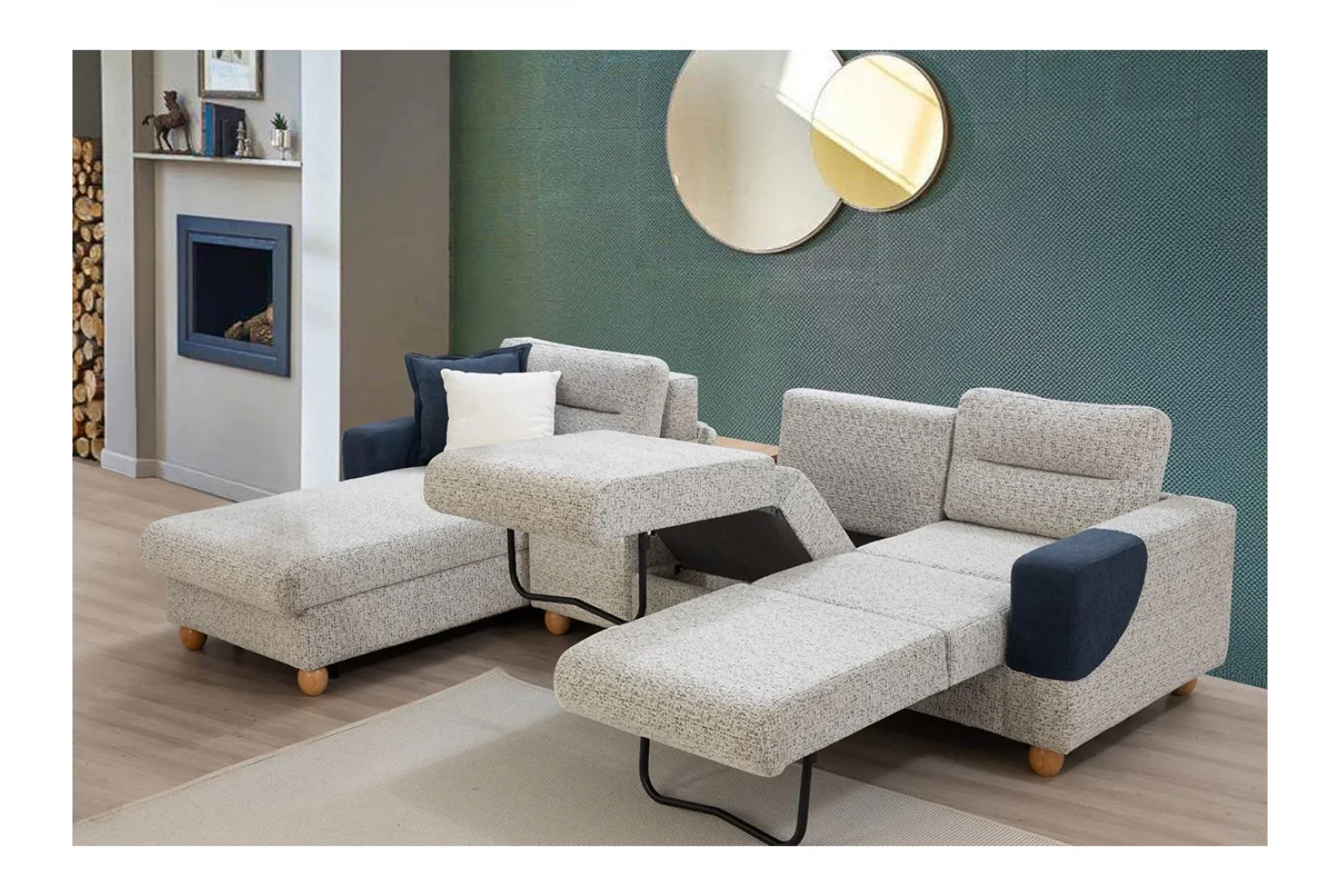 Velin İkili Köşe Koltuk