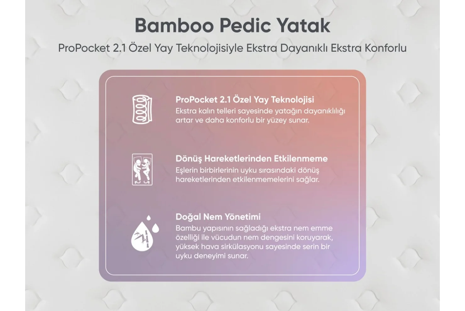 Bamboo Pedic Pocket Yaylı Yatak 90x190