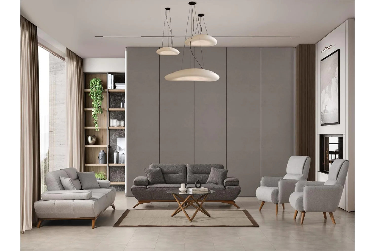 Adel Koltuk Takımı | 3lü Koltuk 2 Adet - Berjer 1 Adet