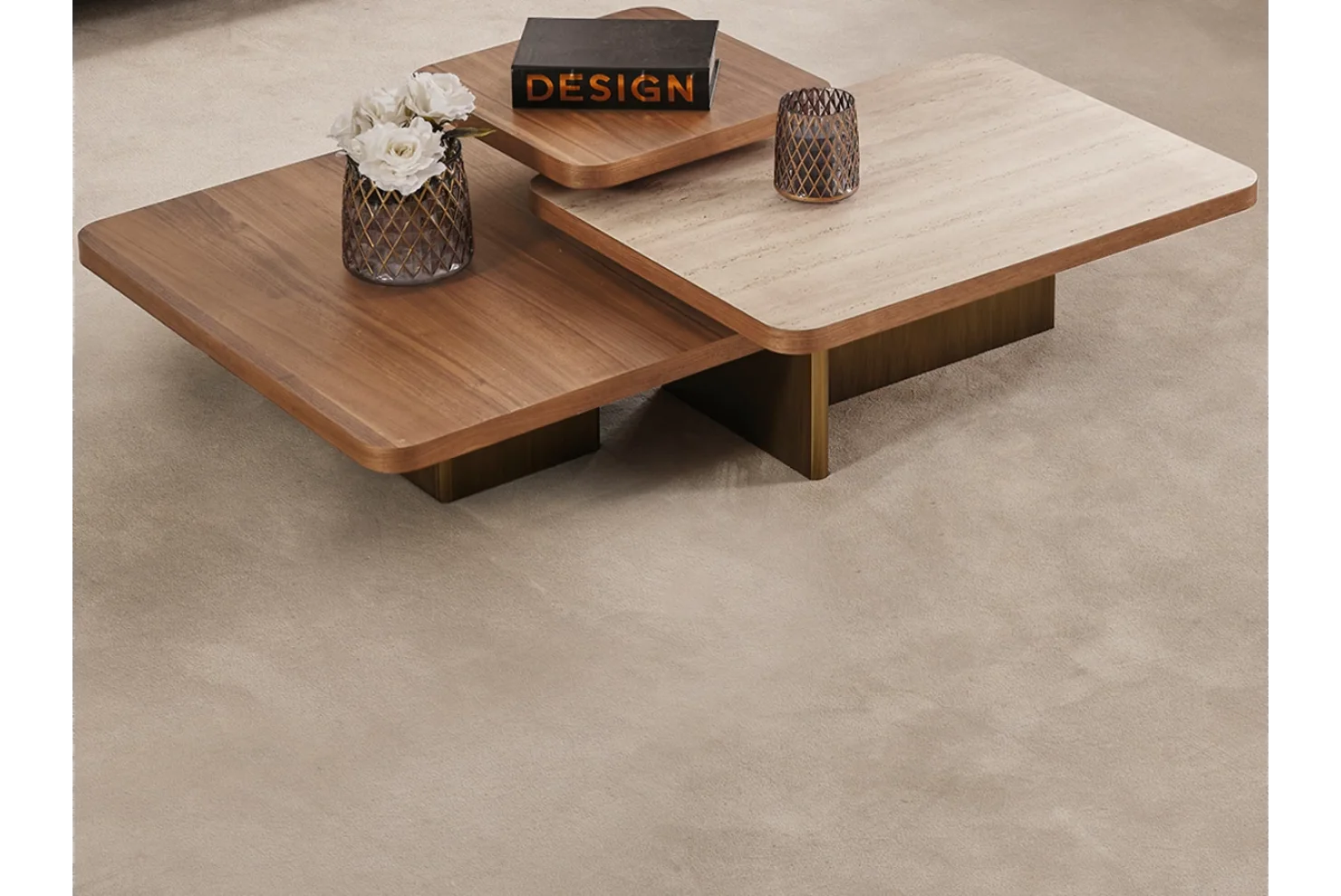 Adora Orta Sehpa (Mermer Desen) (G,92-D,69-Y,33)