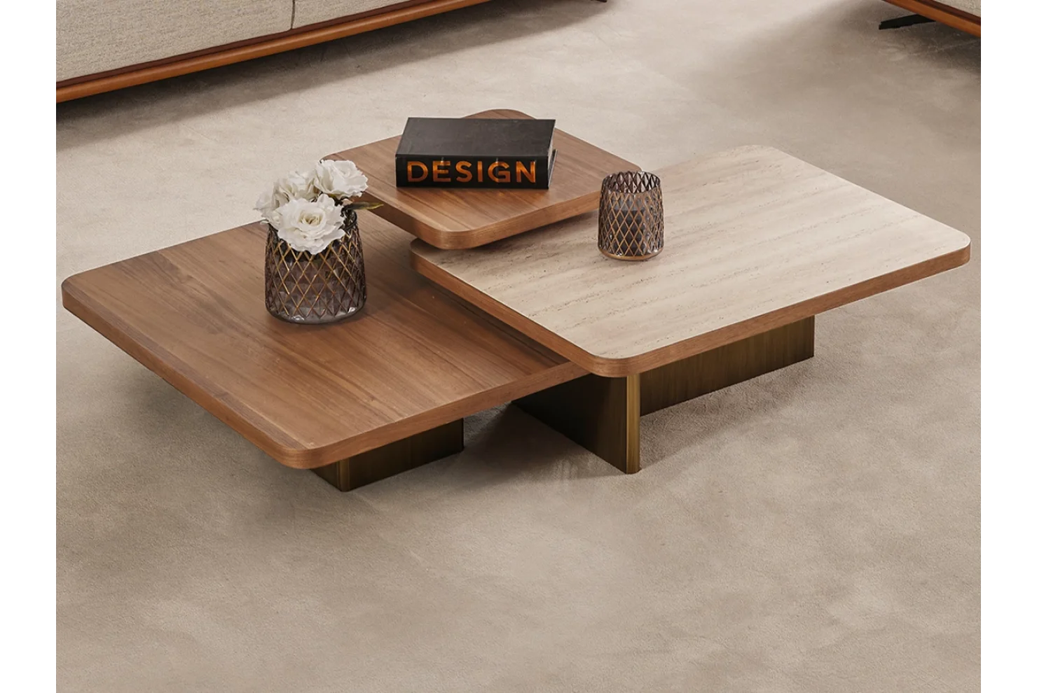 Adora Orta Sehpa (Mermer Desen) (G,92-D,69-Y,33)