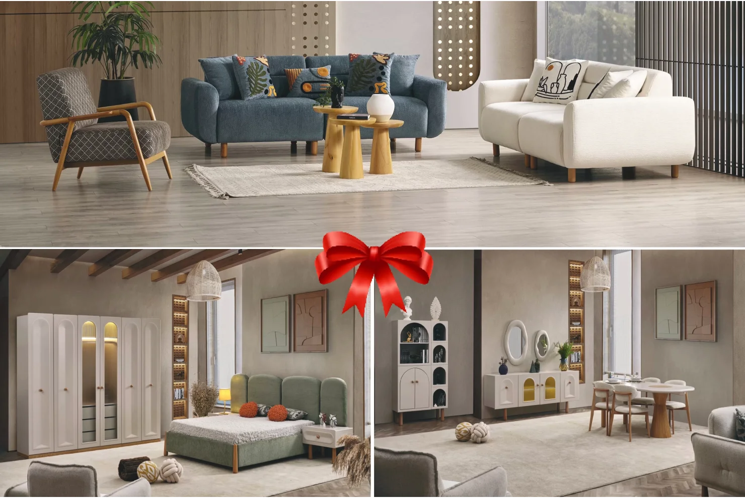 Bohem Düğün Paketi 3lü Set