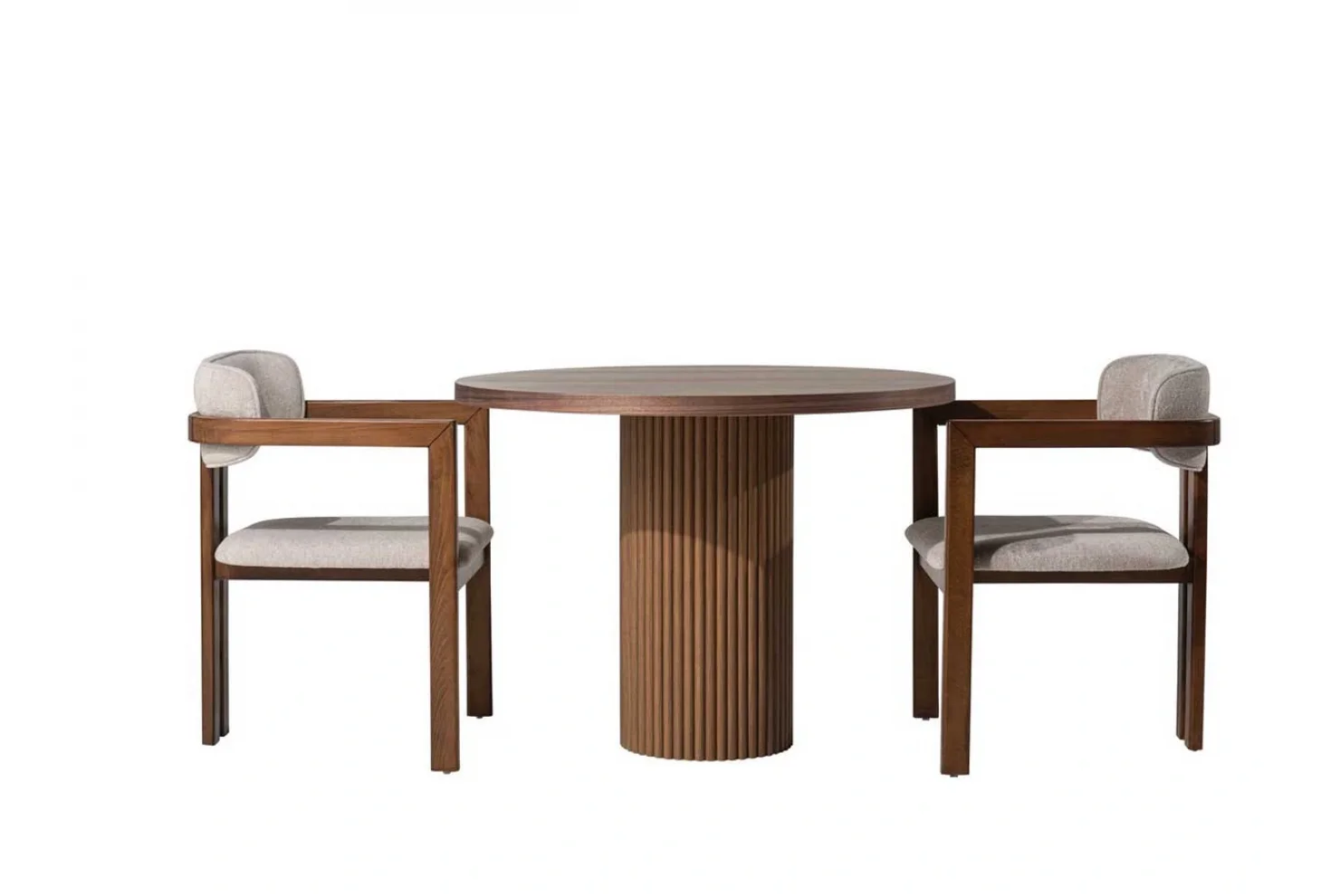 Dante Yuvarlak Ceviz Masa