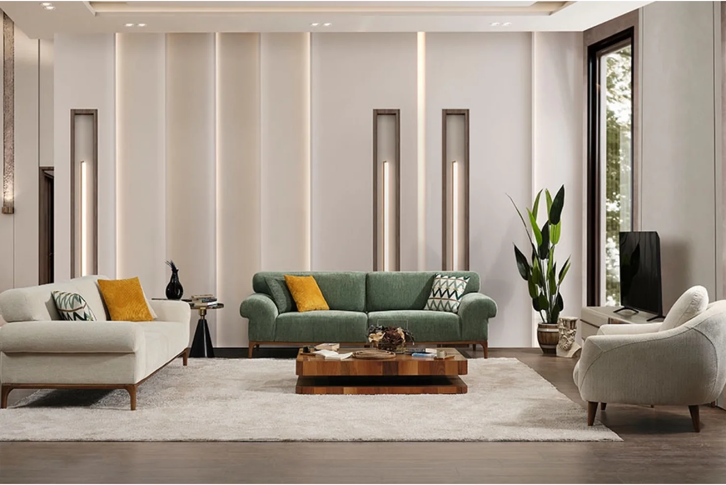 Dazzle Koltuk Takımı | 3lü Koltuk 2 Adet - Berjer 1 Adet