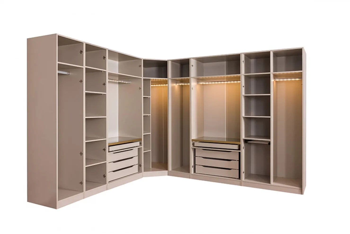 Gloria Yatak Odası Takımı Dolap | 2 li Çekmeceli (G93*Y222*D58) 1 Adet - Dolap 2 li Raflı (G93*Y222*D58) 1 Adet - Dolap Tekli Raflı (G46,5*Y222*D58) 1 Adet - Şifonyer(G140*Y89*D44) 1 Adet - Şifonyer Aynası (89*89*2) 1 Adet - Komodin (G65*Y50*D44) 2 Adet -