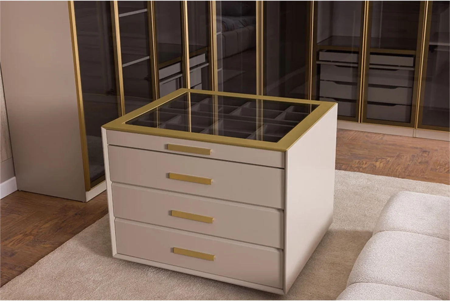 Gloria Yatak Odası Takımı Dolap | 2 li Çekmeceli (G93*Y222*D58) 1 Adet - Dolap 2 li Raflı (G93*Y222*D58) 1 Adet - Dolap Tekli Raflı (G46,5*Y222*D58) 1 Adet - Şifonyer(G140*Y89*D44) 1 Adet - Şifonyer Aynası (89*89*2) 1 Adet - Komodin (G65*Y50*D44) 2 Adet -