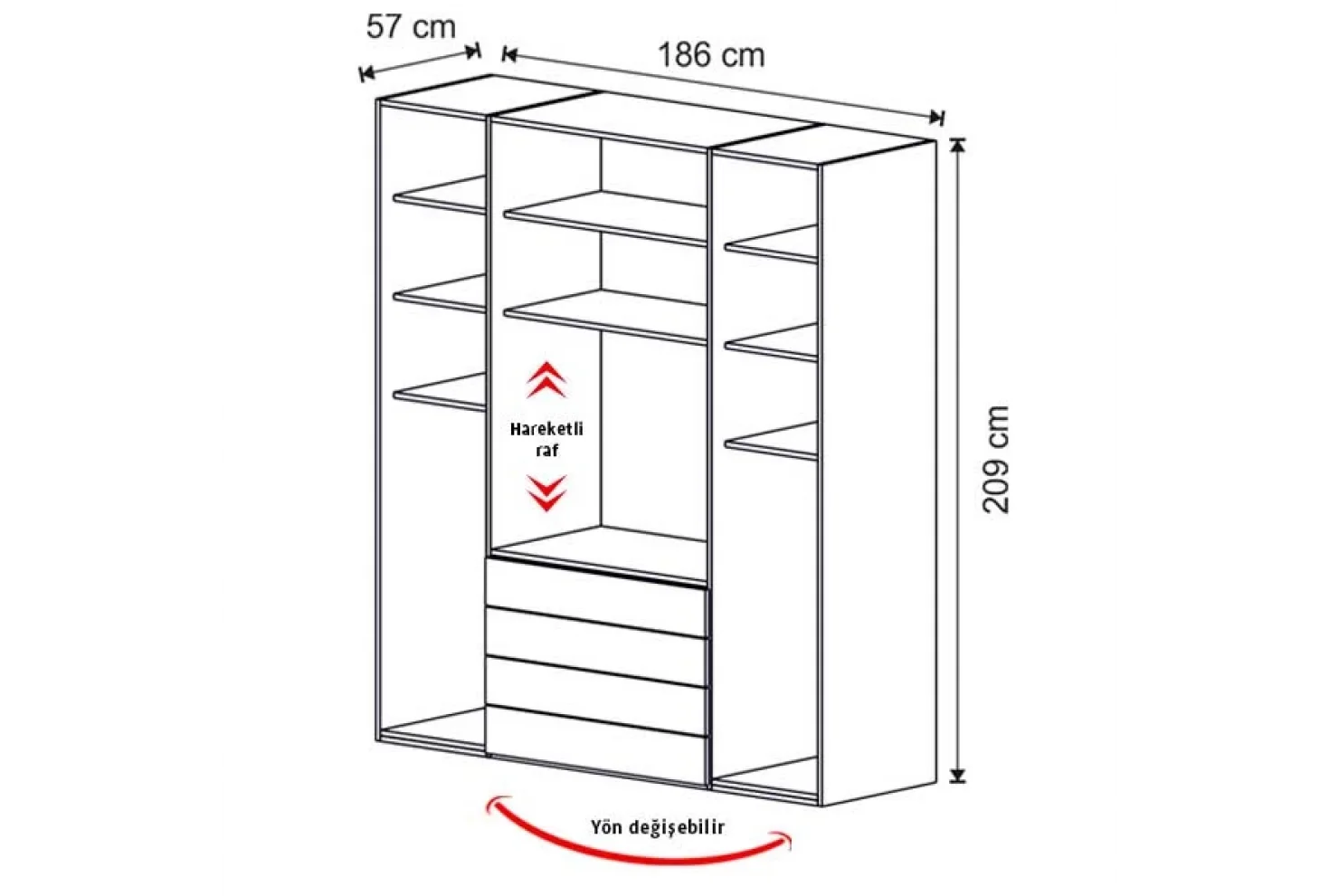 Helen 4 Kapılı Dolap (Seçenek 441)