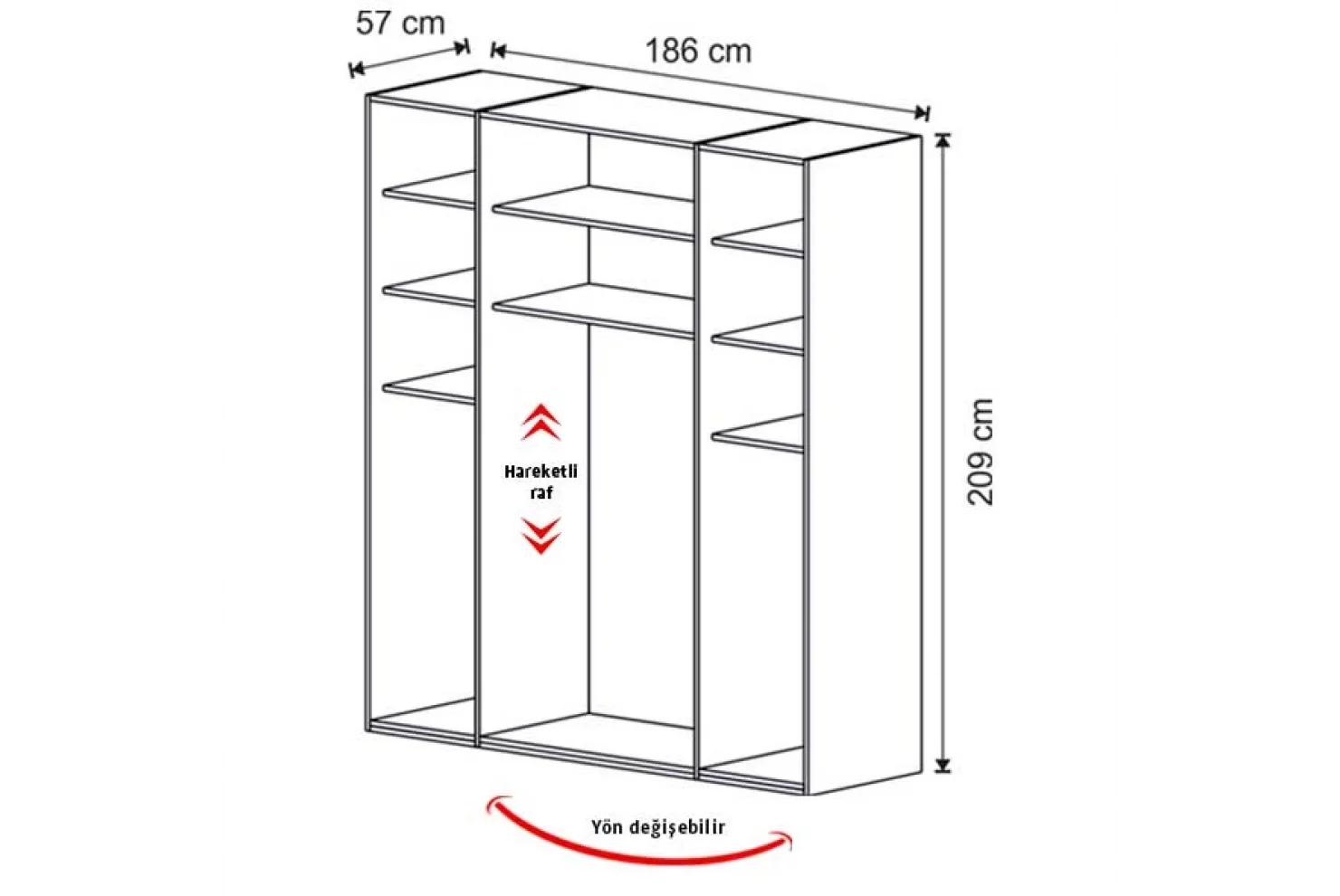 Isabella 4 Kapılı Dolap (Seçenek 434)