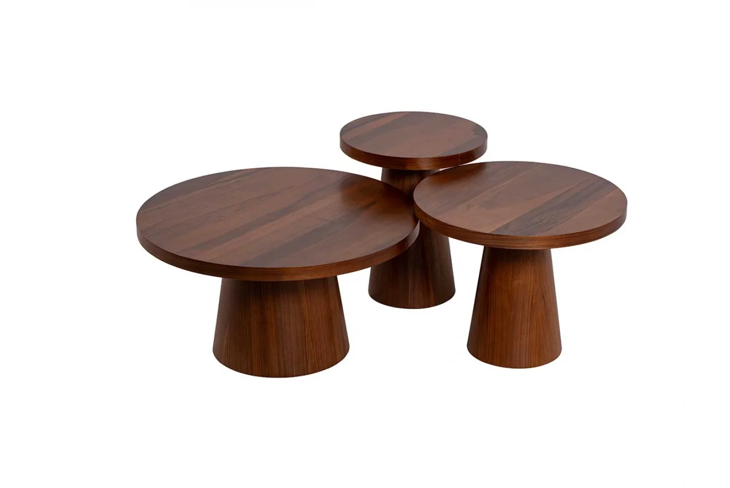 Konik Ceviz Sehpa Set