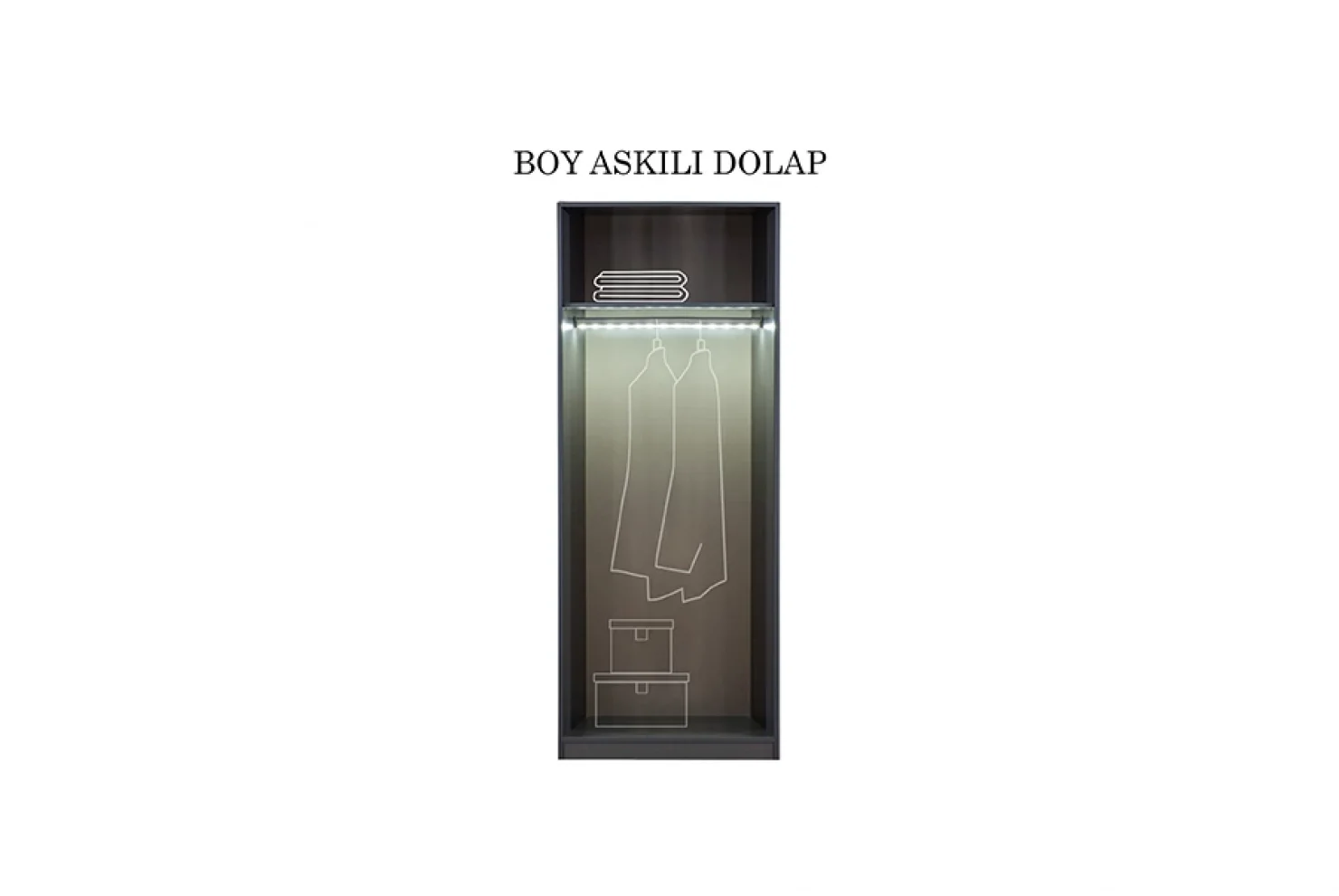 Lavish 2 Kapaklı Boy Askılı Dolap