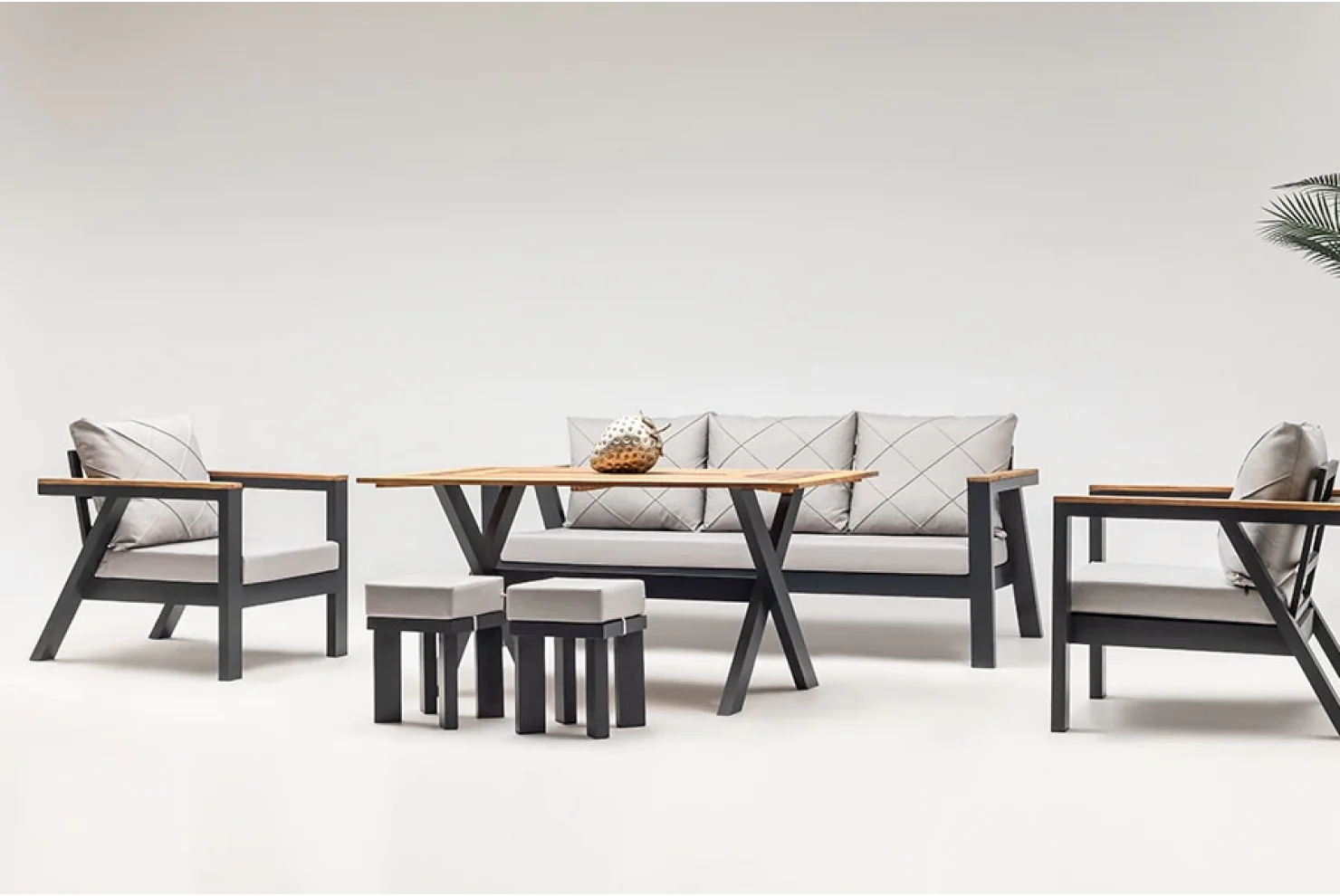 LOTUS OTURMA GRUBU ALÜMİNYUM 3+1+1+Masa