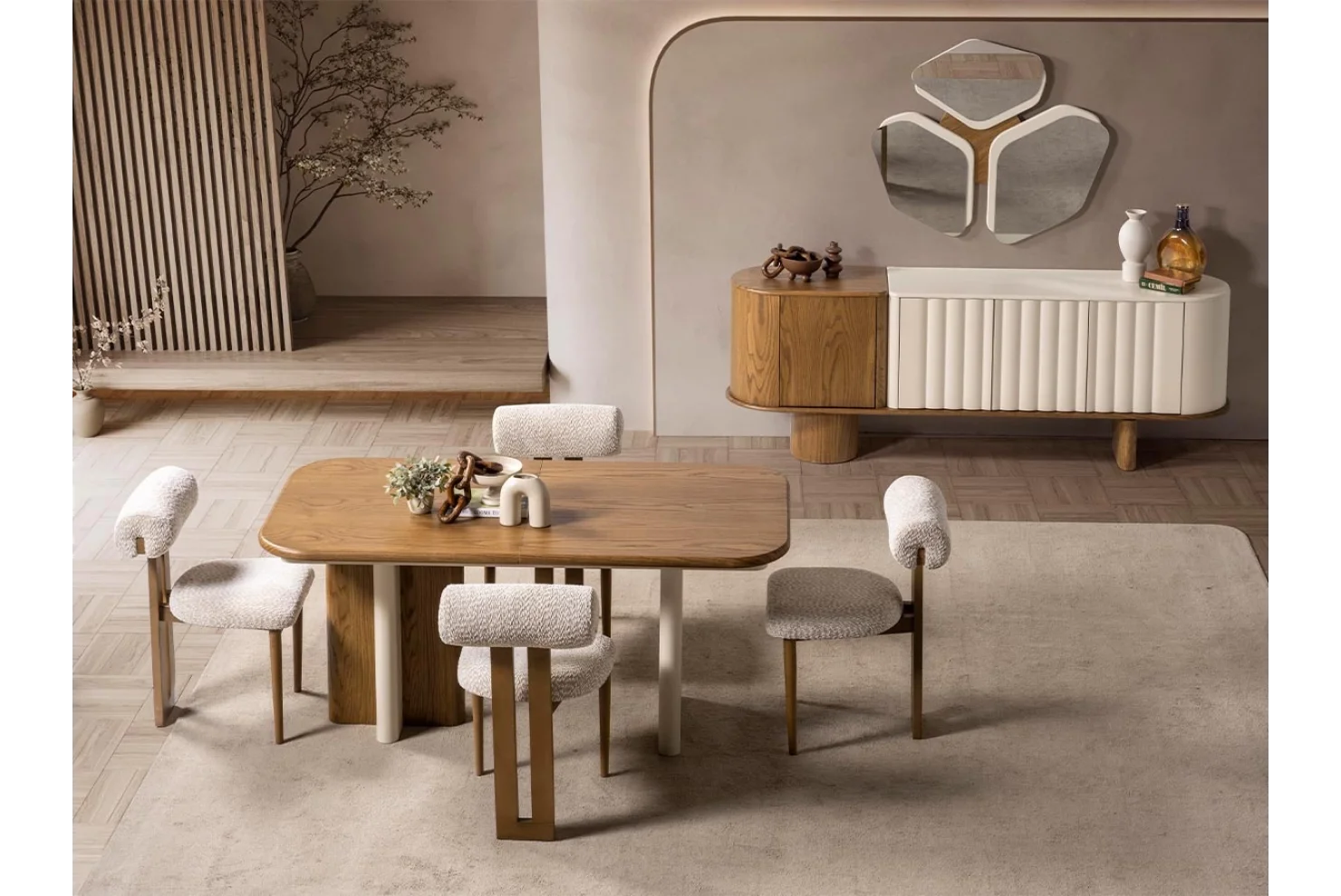 Lova Lake Meşe Konsol ve Ayna