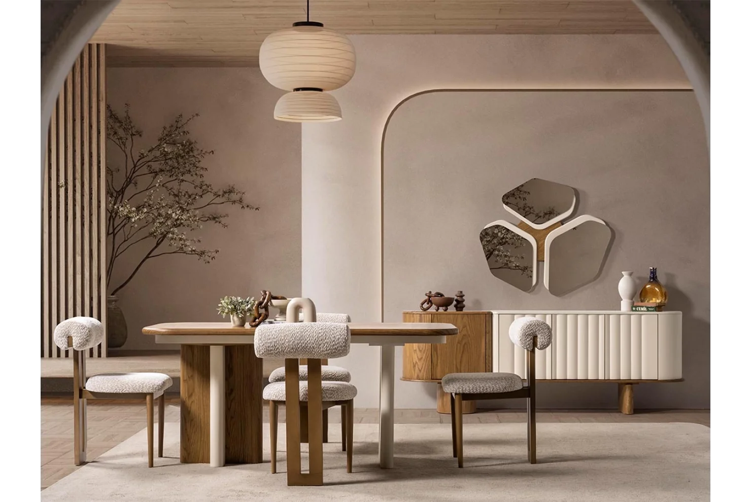 Lova Lake Meşe Konsol ve Ayna